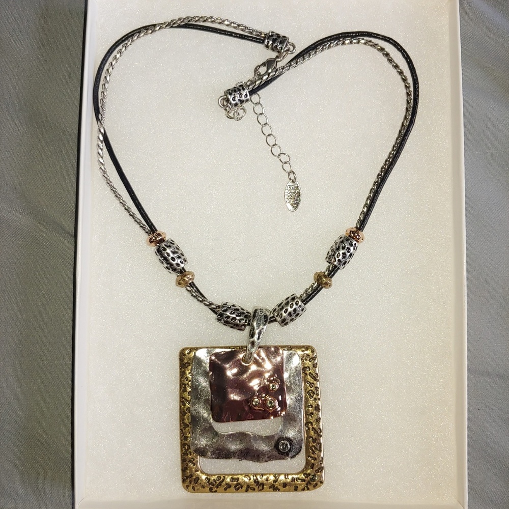 Square Shaped Pendant Necklace